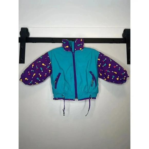 Vintage 80s 90s Circo Color block Puffer Jacket Toddler Size 3T unisex stick ppl - Picture 2 of 8